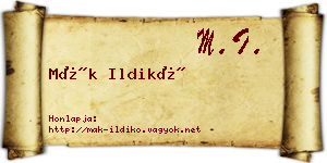 Mák Ildikó névjegykártya